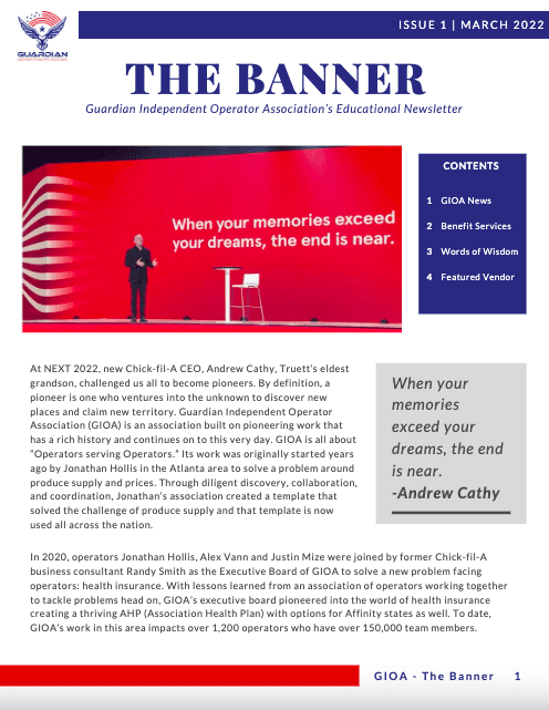 GIOA Marsh 2022 Newsletter